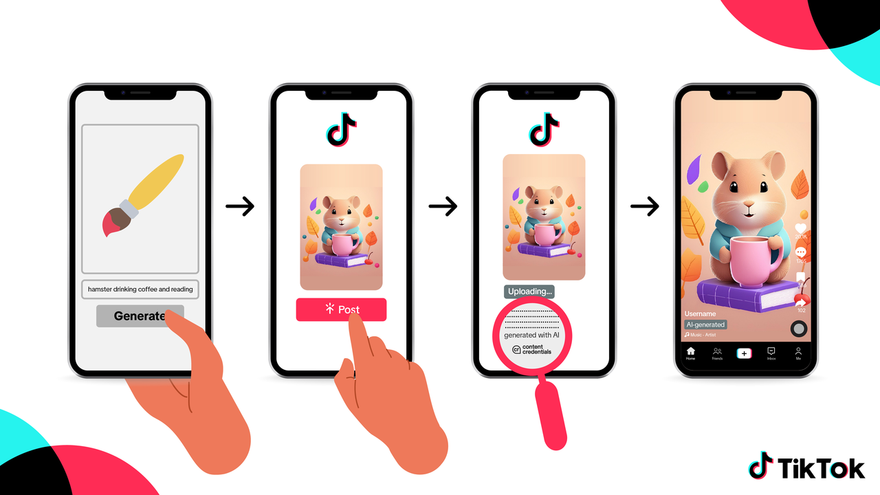 Möchten KI-Inhalte transparenter machen: TikTok und die C2PA.