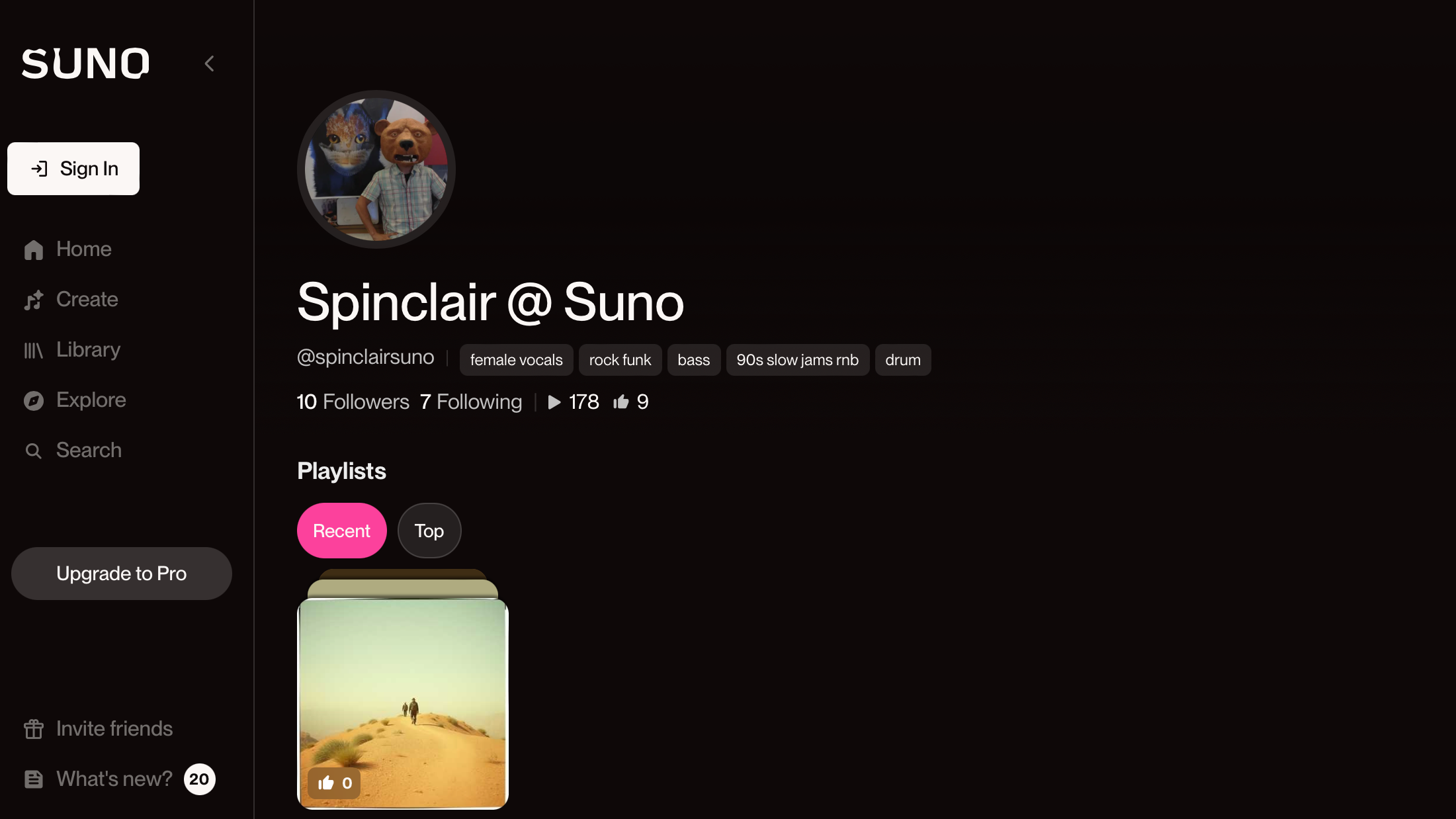 Kreativer Kopf, der vielleicht noch ein wenig KI-Unterstützung benötigt: der langjährige Warner-Music-Manager Paul Sinclair hat bei Suno angeheuert, und präsentiert sich auf der Plattform ...