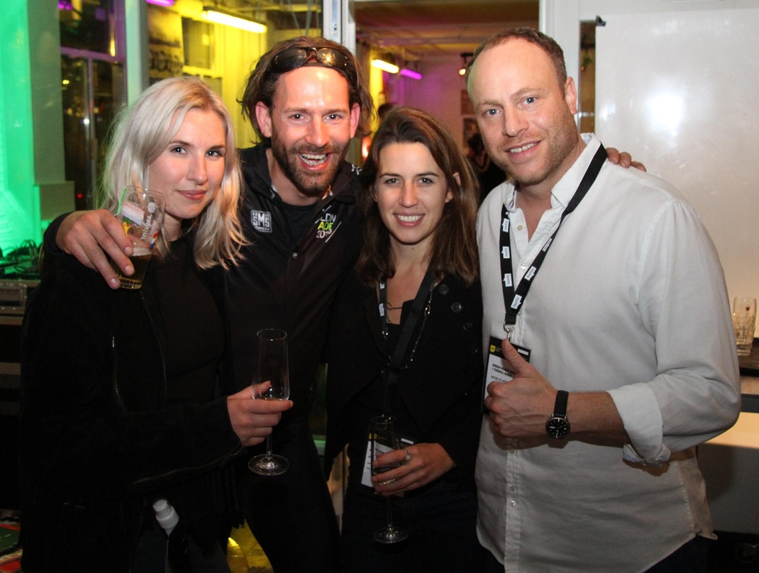 Beim Amsterdam Dance Event (von links): Nienke Grotenhuis (ID&T), Rob Star (Eastern Electric Festival), Anne Cramwinckel (ID&T) und Jacob Bilabel (Green Initiative)