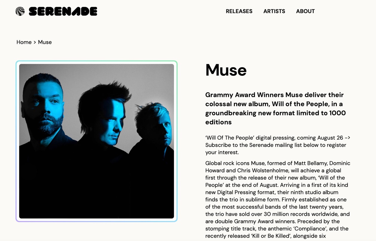 Kommt als Weltpremiere in Form einer sogenannten Digital Pressing auf den NFT-Markt: das Album Will Of The People
