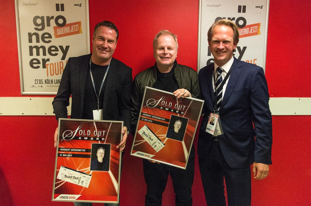 Vor dem Kölner Konzert (von links): Dirk Becker, Herbert Grönemeyer und Stefan Löcher