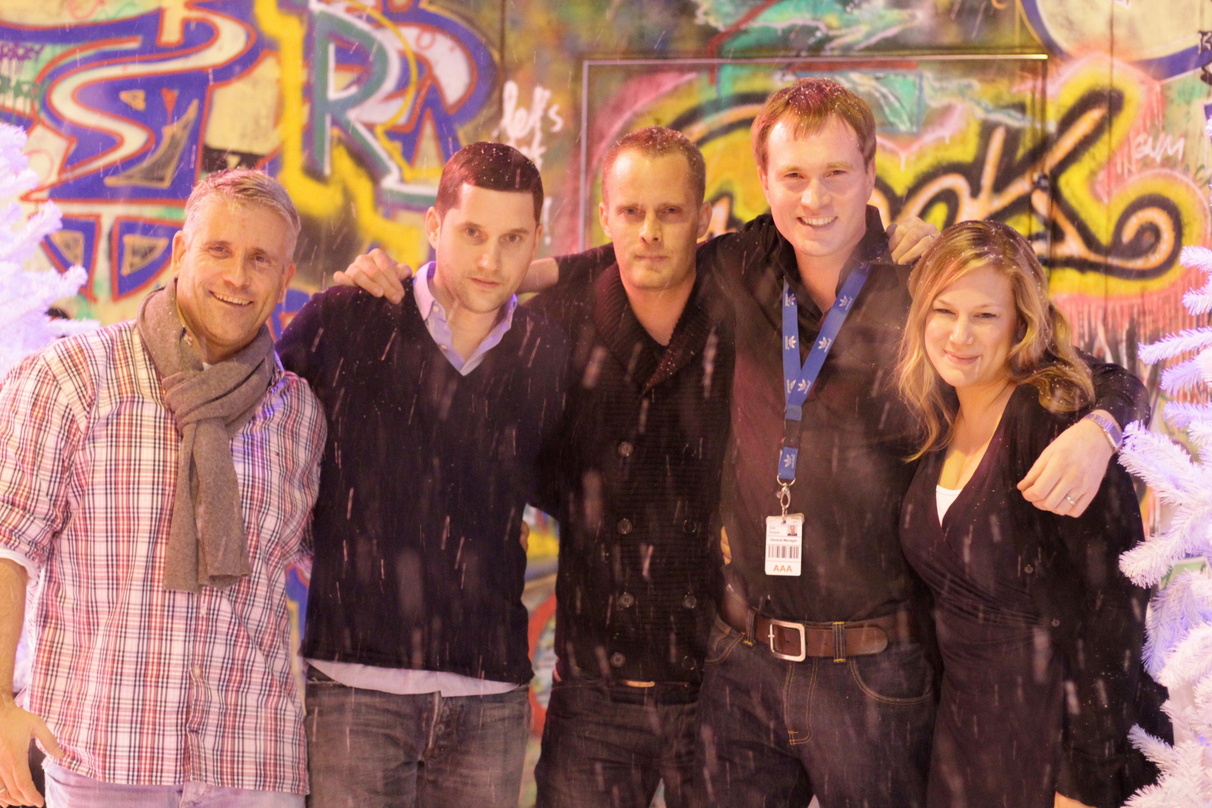Beim Branchentreff im The Weinmeister mit dabei (v.l.n.r.): Jörg Schiefer (MTV Networks), Peter Aleksander (Superstar Entertainment), Sebastian Kahlich (MTV Networks), Dirk Dreyer (The Wei...
