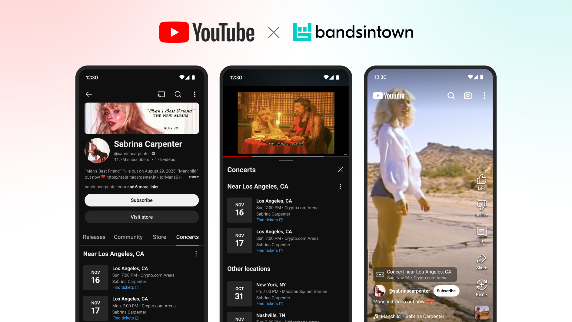 Bewirbt ihre kommenden Tour-Termine bei YouTube: Sabrina Carpenter.