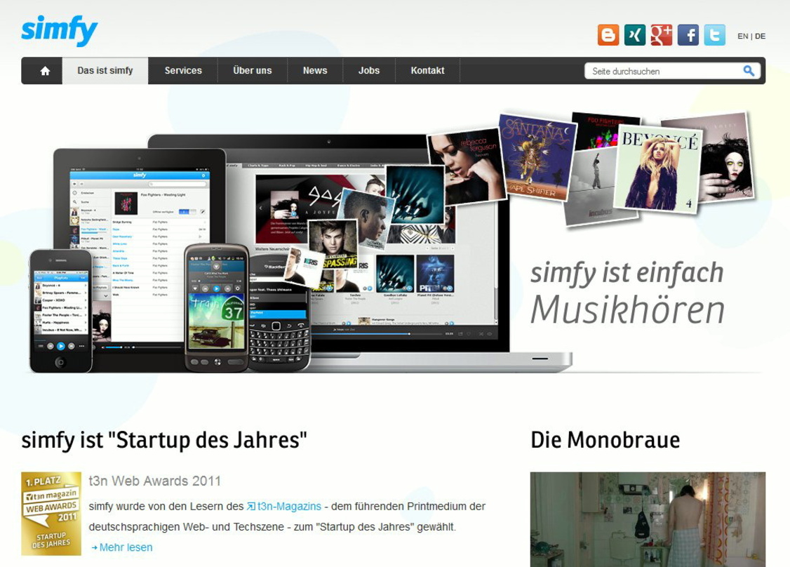 Mit neuem Finanzchef Alexander Herbst und neuem Büro in Berlin: Der Streamingdienst Simfy