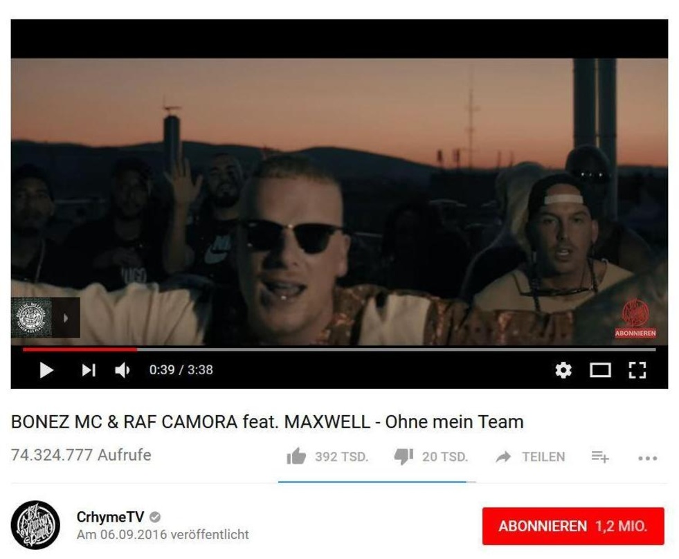Sammeln fleißig Streams: Bonez MC und Raf Camora