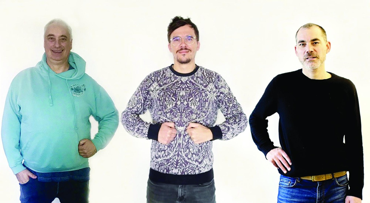 Machen gemeinsame Sache (von links): Andrew Campbell (Steam Music) sowie Matthieu Brismontier alias Franz Matthews und David Naville (beide HIFI LOFI)