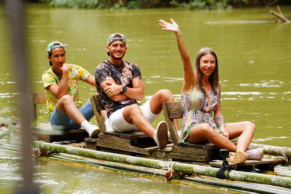 Betätigten sich bei "DSDS" auch sportlich: die Kandidaten (von links) Daniel Böhme, Momo Chahine und Antonia "Toni" Komljen