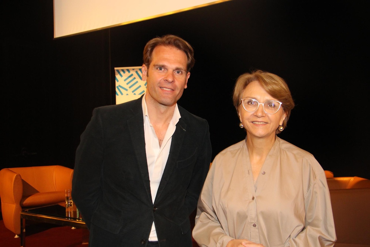 Eröffneten die neunte Kulturkonferenz des Bundesverbands Musikindustrie: Anne-Marie Descôtes als französische Botschafterin in Deutschland, und Florian Drücke, Vorstandsvorsitzender des Bu...