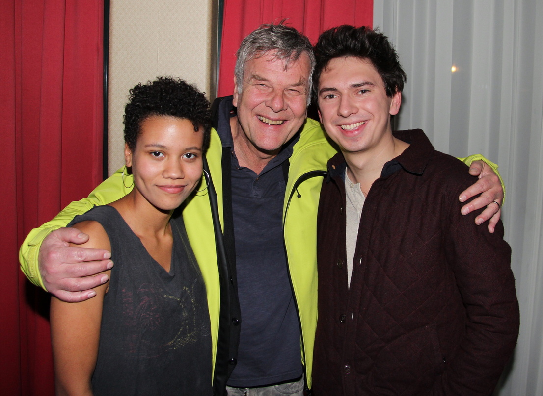 Nach dem Showcase in der Kongress Bar: Ami, Hage Hein (Mitte, Geschäftsführer Blanko Musik) und Julian le Play