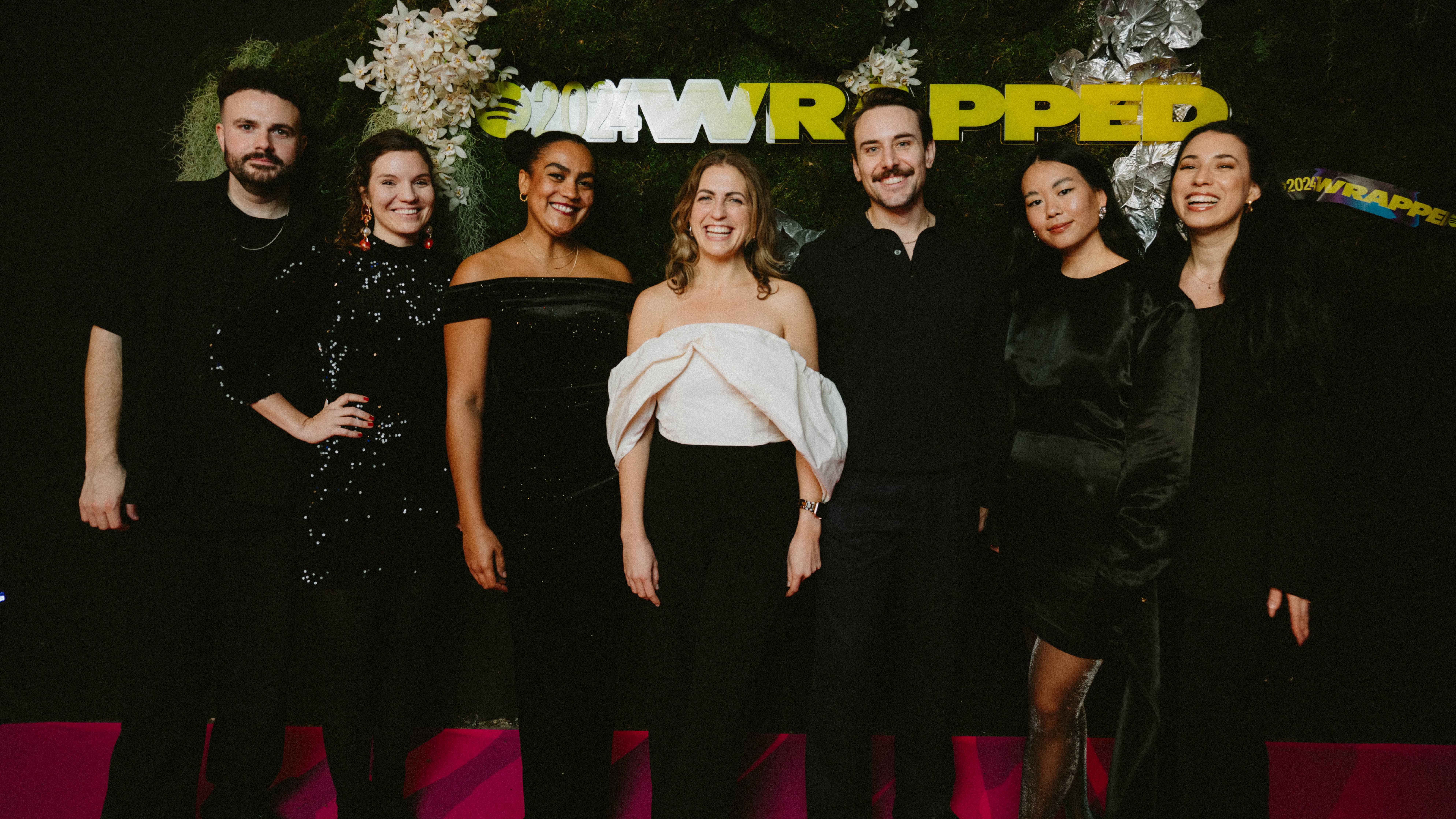 Feierten ein Jahr an Musik: das Team von Spotify bestehend aus (von links) Gerwin Laux (Senior Editor), Maja Schäfer (Editor), Christy Casamayor (Artist & Label Partnerships Manager), Luis...