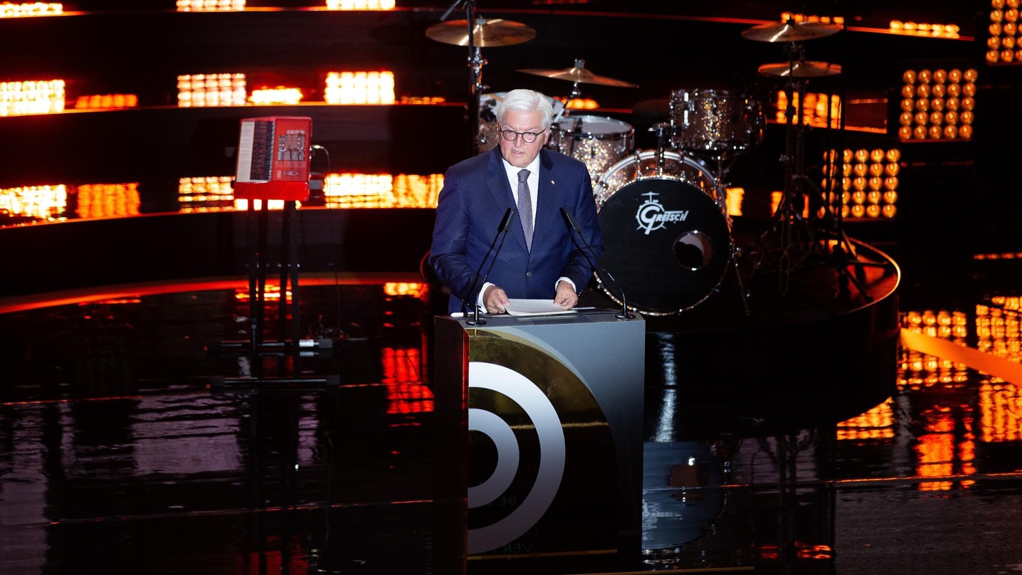 Am Rednerpult bei der Radiopreisgala: Bundespräsident Frank-Walter Steinmeier
