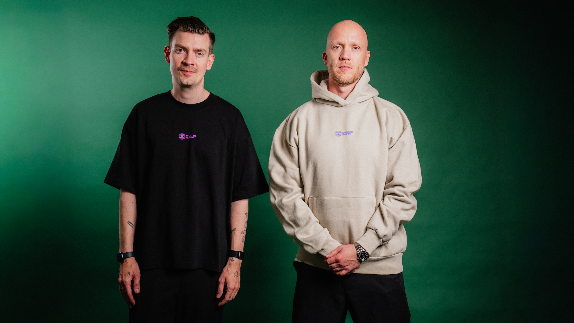 Tragen das neue Logo von Intercord Records bereits auf der Brust: Magnus Textor (Vice President Intercord Records / A&R & Dance Electronic CE, links) und Ali Neipp (Vice President Intercor...
