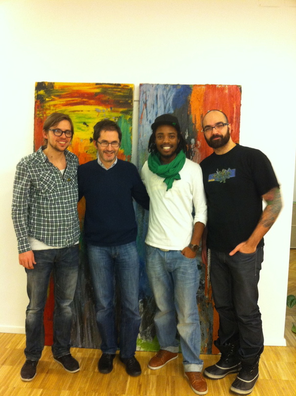 Vier Mann, ein Team (v.l.n.r.): Florian Richling, Klaus Hoffmann, Cedrick Muginareza alias Ösi Bua und Nuri Nurbachsch