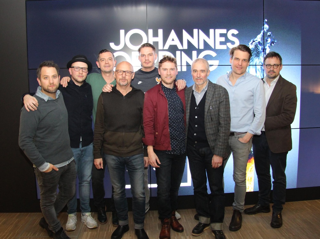 Beim Hausmusik-Abend (von links): Patrick von Strenge (General Manager Columbia), Bastian Ständer (Head of Marketing Sony Music Domestic), Nico Gössel (Director Promotion Sony Music Domest...