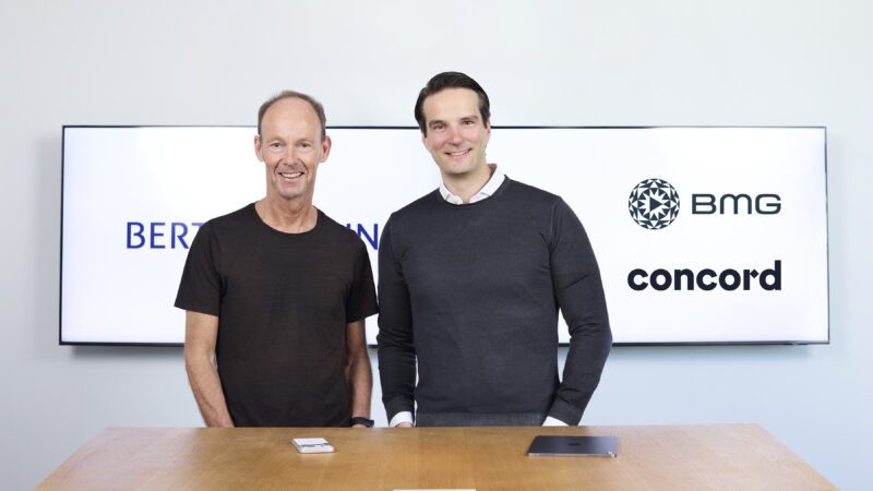 Gaben kürzlich den angepeilten Deal mit BMG und Concord bekannt Thomas Rabe und Thomas Coesfeld. Gaben kürzlich den angepeilten Deal mit BMG und Concord bekannt Thomas Rabe und Thomas Coesfeld.