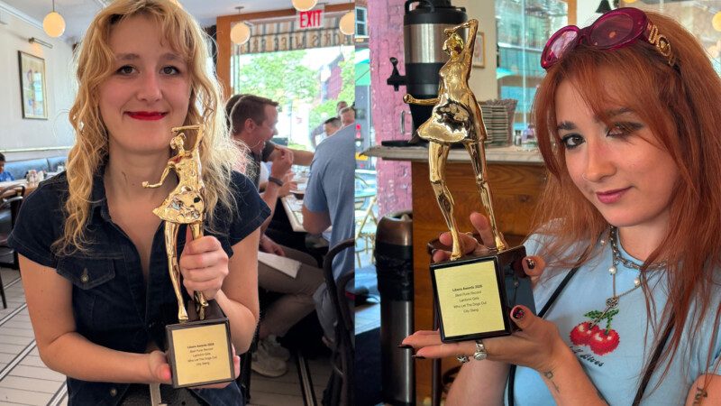 Mit ihren Libera Awards: die Lambrini Girls Phoebe Lunny (links) und Selin Macieira-Boşgelmez. Mit ihren Libera Awards: die Lambrini Girls Phoebe Lunny (links) und Selin Macieira-Boşgelmez.