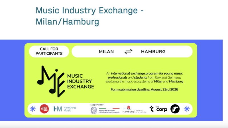 Milan Hamburg Music Inustry Exchnage Austauschprogramm for young professionals Die musikwirtschaftliche Internationalisierung im Fokus: Ende September tritt eine deutsche Gruppe im Rahmen des Projekts Music Industry Exchange – Milan / Hamburg die Reise nach Mailand an, im Oktober reist eine italienische Gruppe nach Hamburg. Foto: Hamburg Music