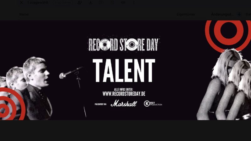 Record Store Day 2027 RSD Talent Newcomer Wettberwerb Neue Auflage zum Record Store Day 2027: die Suche nach dem „RSD Talent“ geht für den GSA-Raum in eine zweite Runde. Foto: Record Store Day