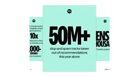 Verbannt: laut Spotify hat das Unternehmen allein im Laufenden Jahr bereit 50 Millionen wahrscheinlich KI-generierte Tracks aus seinen Empfehlungen gestrichen. Foto: Spotify